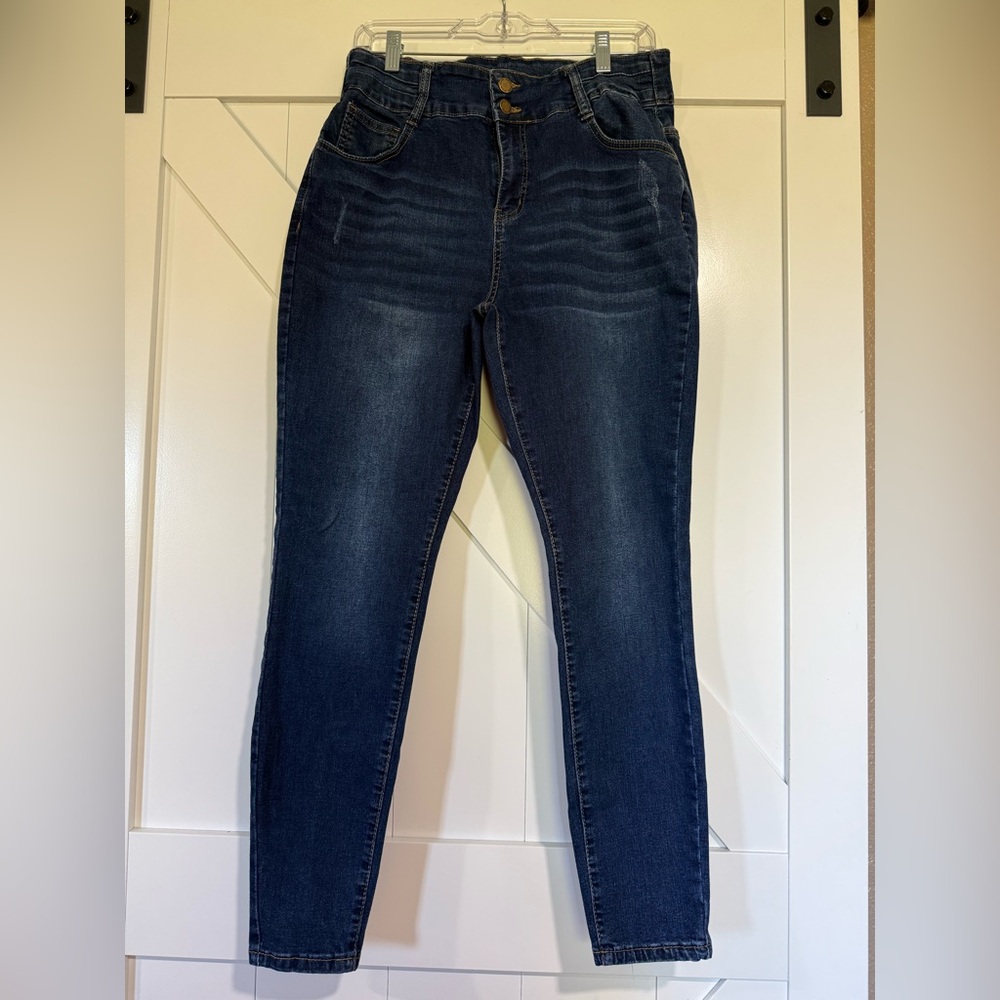 SHEIN Dark Blue Ankle Jeans